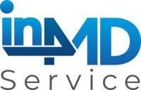 in4MD Service Logo mit blauem Farbverlauf in4MD Service Logo mit blauem Farbverlauf
